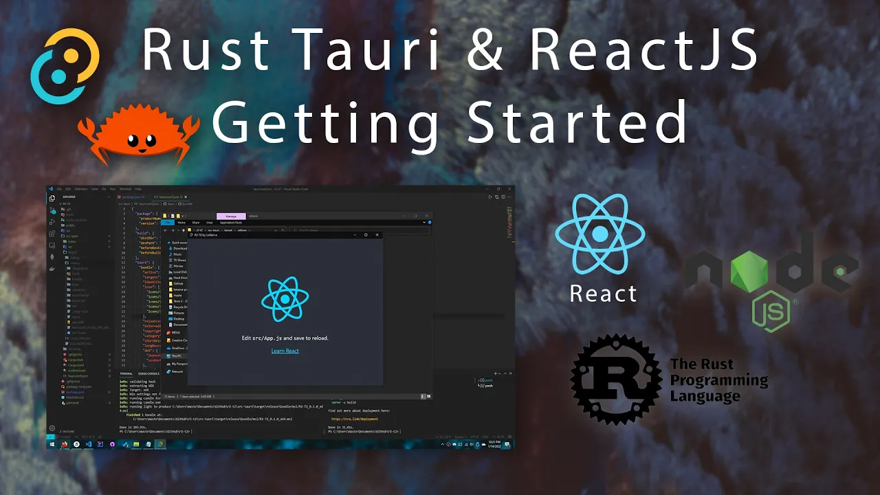 Tauri and React desktop app youtube playlist thumbnail